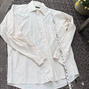 Agenda Men’s Cream Button-Up Shirt 35% cotton 65% polyester 15-15.5